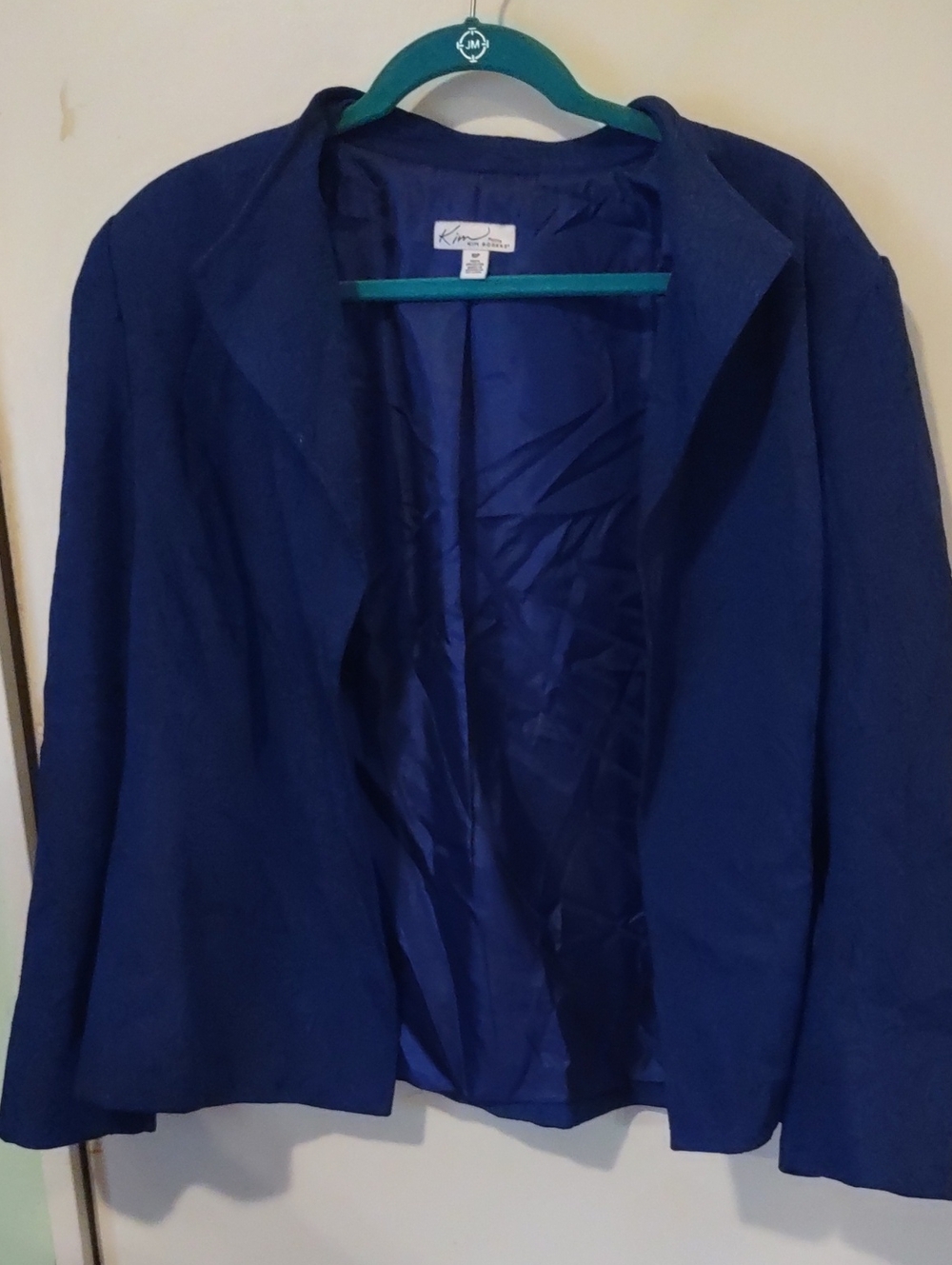 Kim Rogers Navy Blue Open-Front Blazer Jacket